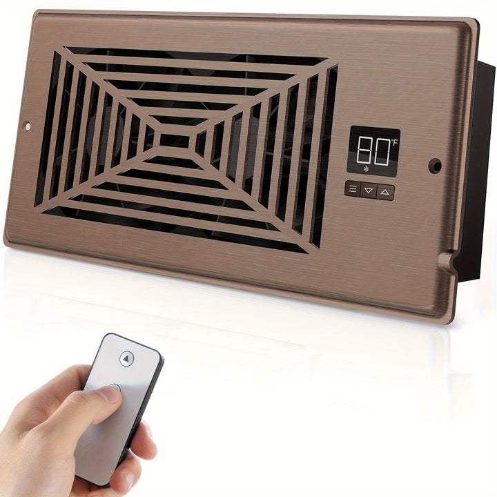 4" x 10" Smart Register Booster Fan – HVAC Building Supplies with Remote Control, Thermostat Control – Quiet Operation for Efficient Heating and Cooling | Bowlift