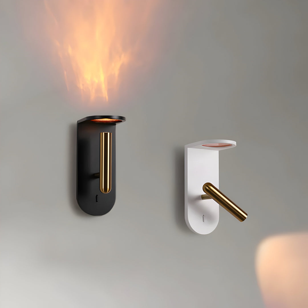 Adjustable Nordic LED Wall Light with Flame Effect Bowlift