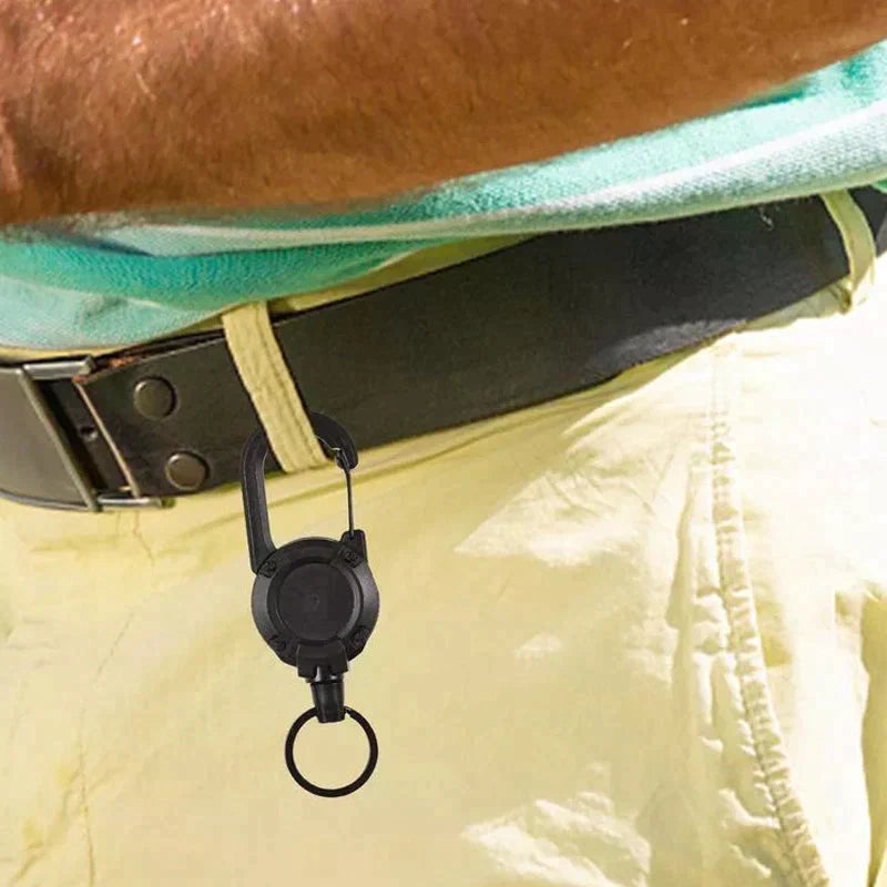 Automatic retractable key holder made of wire rope for outdoor use | Bowlift