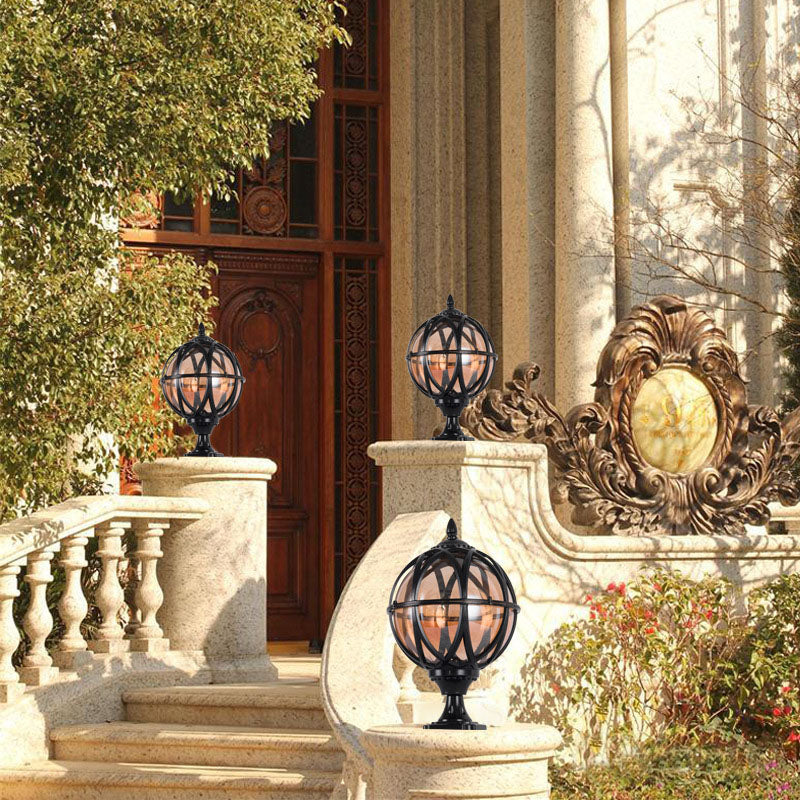 Traditional Colonial Globe Glass Aluminum 1-Light Outdoor Light For Garden | Bowlift