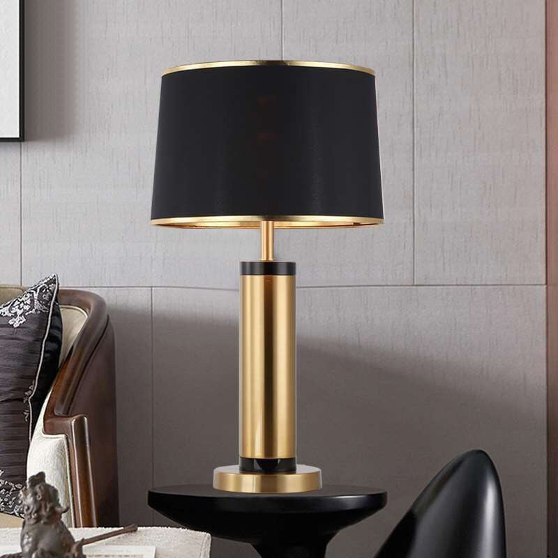 BowLift | Modern Transitional Cylinder Iron Fabric 1-Light Table Lamp for the Living Room