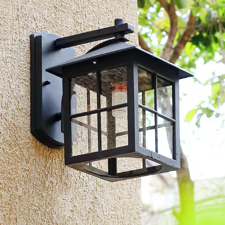 Modern Simplicity Waterproof Aluminum Square Glass Shade 1-Light Wall Sconce Lamp For Outdoor Patio | Bowlift
