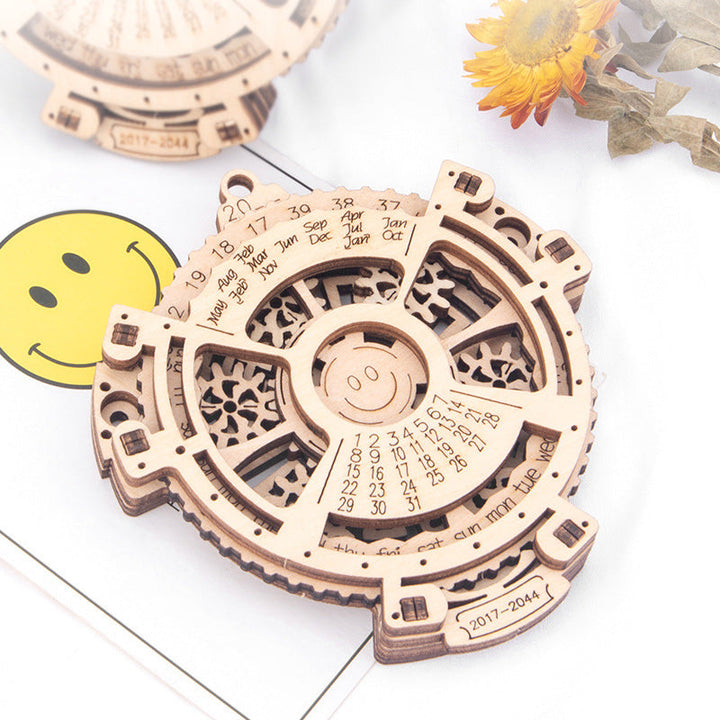 Wooden Gechanical Gear Perpetual Calendar Model Kits | Bowlift