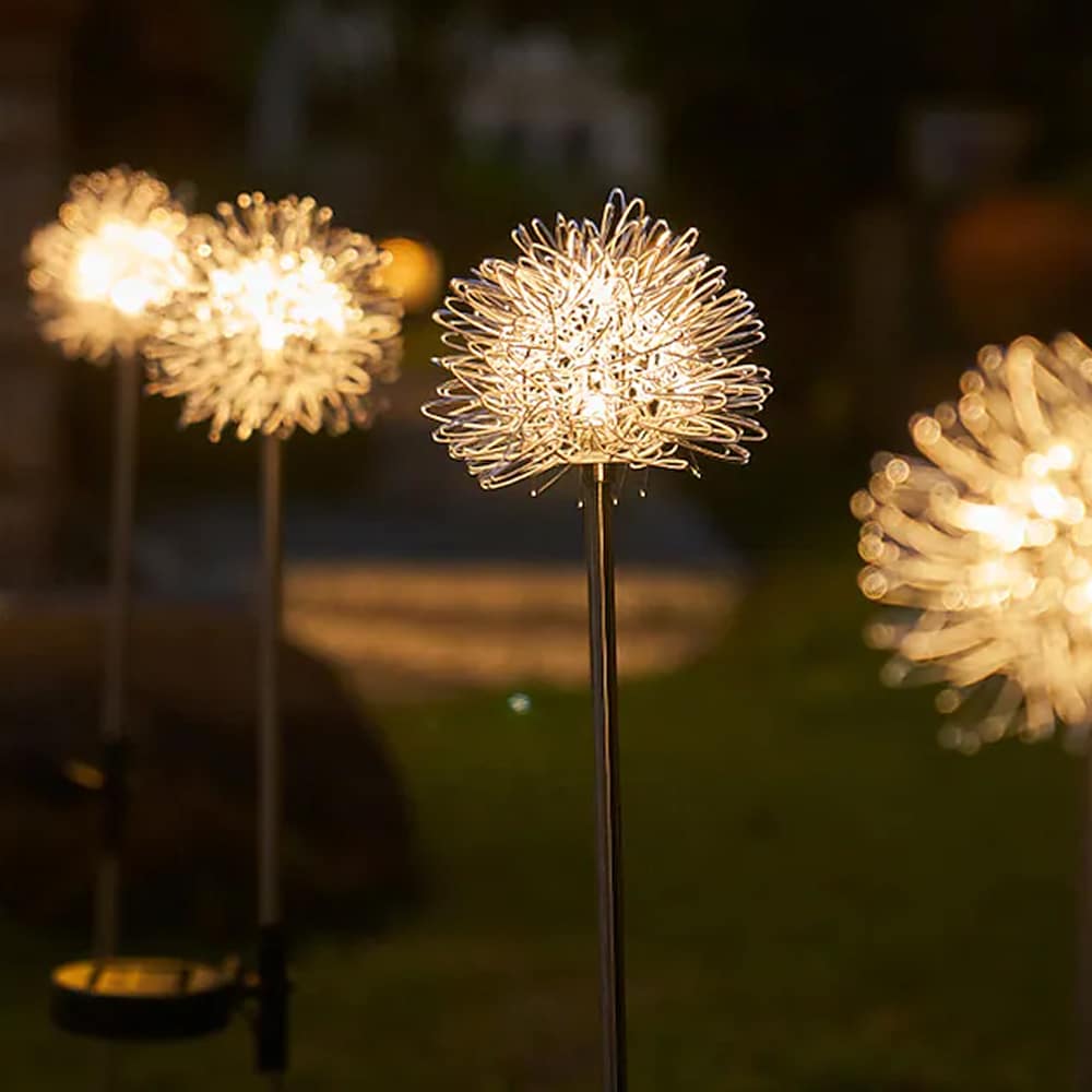 Solar LED Garden Light (2 pieces) Dandelion Design with Spike | Bowlift