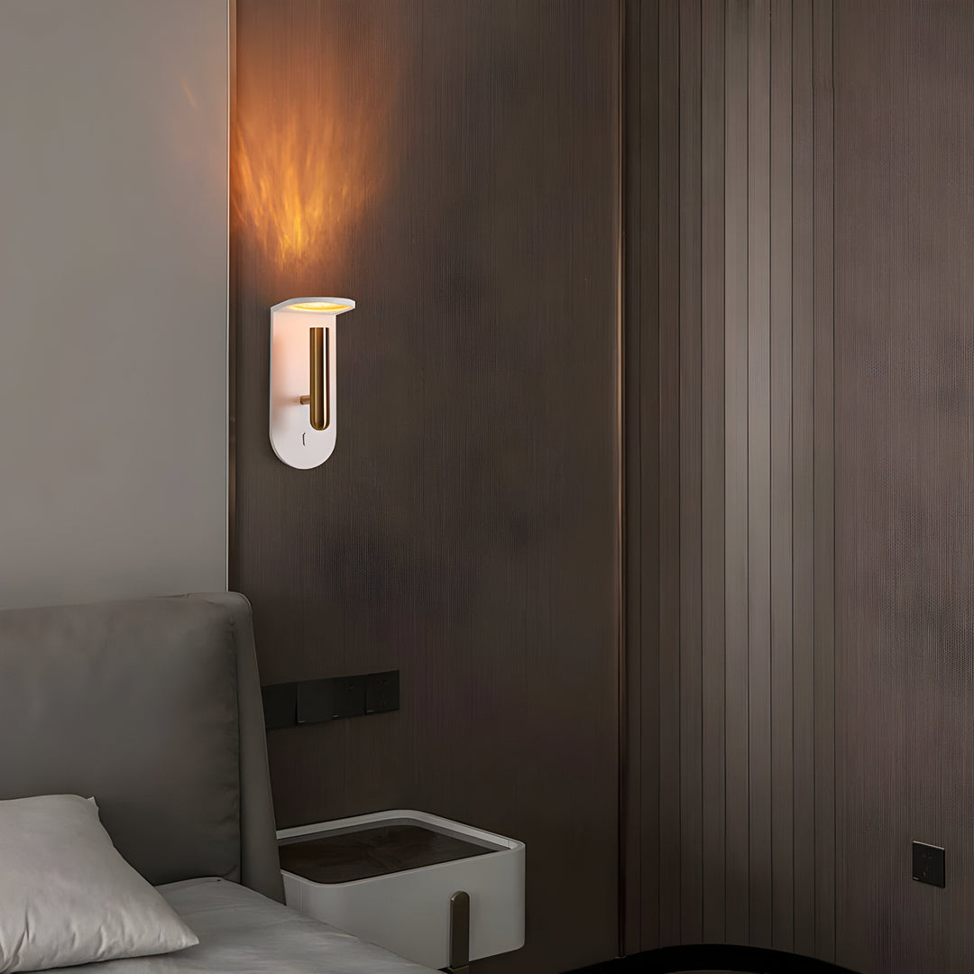 Adjustable Nordic LED Wall Light with Flame Effect Bowlift