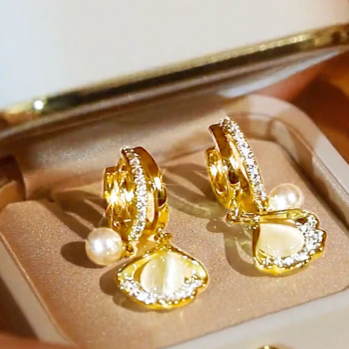 BowLift | Opal Ginkgo Leaf Earrings