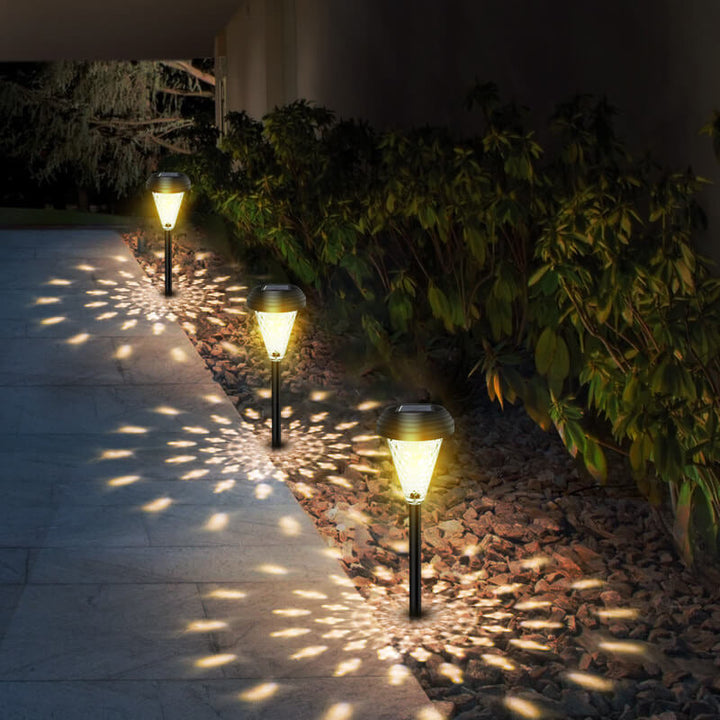 Modern Solar Glass Cone LED Outdoor Garden Ground Insert Landscape Light | Bowlift
