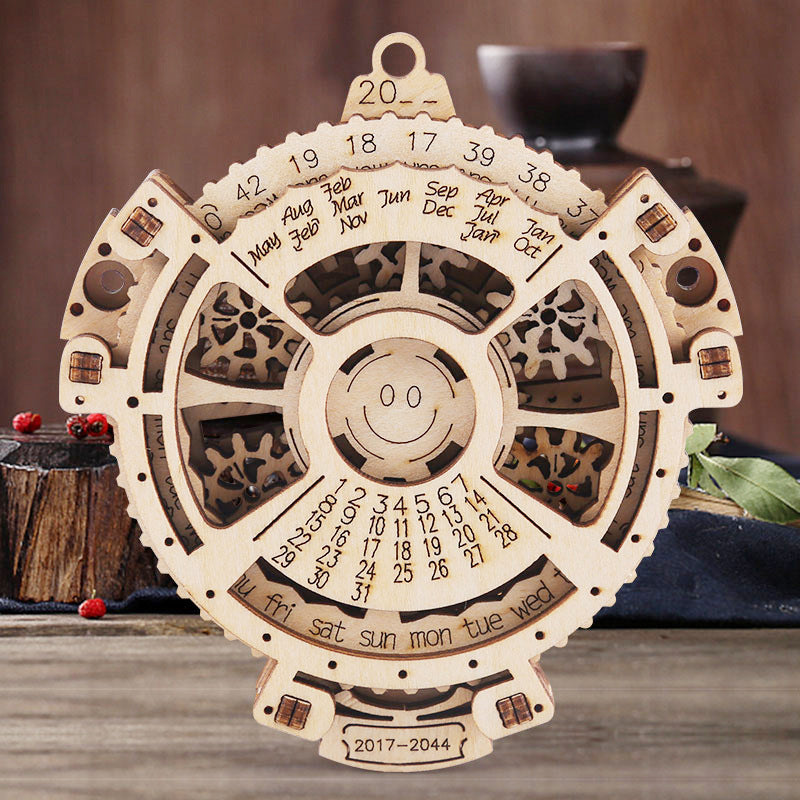 Wooden Gechanical Gear Perpetual Calendar Model Kits | Bowlift