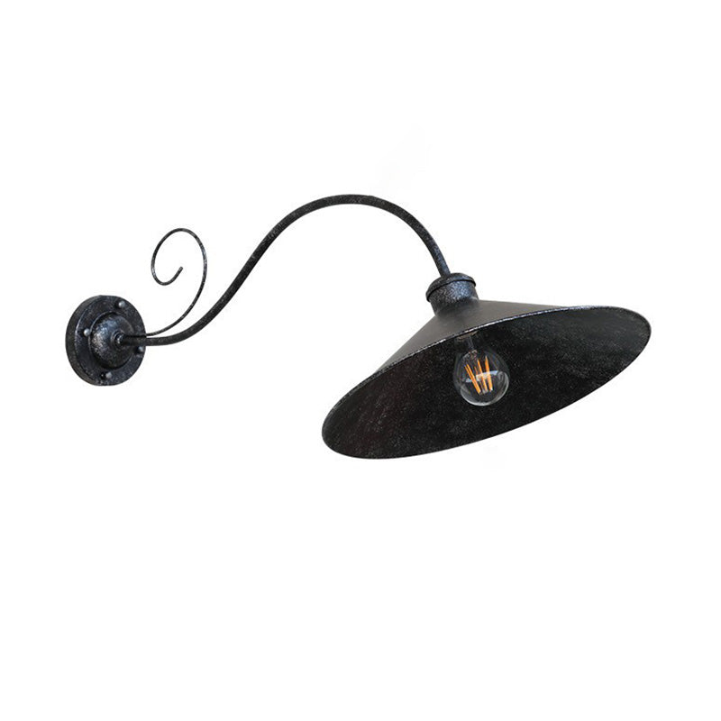 Contemporary Retro Waterproof Iron Round 1-Light Wall Sconce Lamp For Garden | Bowlift