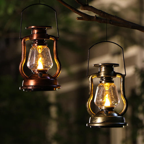 Solar Retro Kerosene Lamp Horse Lamp LED Outdoor Garden Patio Decoration Portable Flame Candle Light | Bowlift