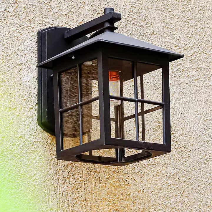 Modern Simplicity Waterproof Aluminum Square Glass Shade 1-Light Wall Sconce Lamp For Outdoor Patio | Bowlift