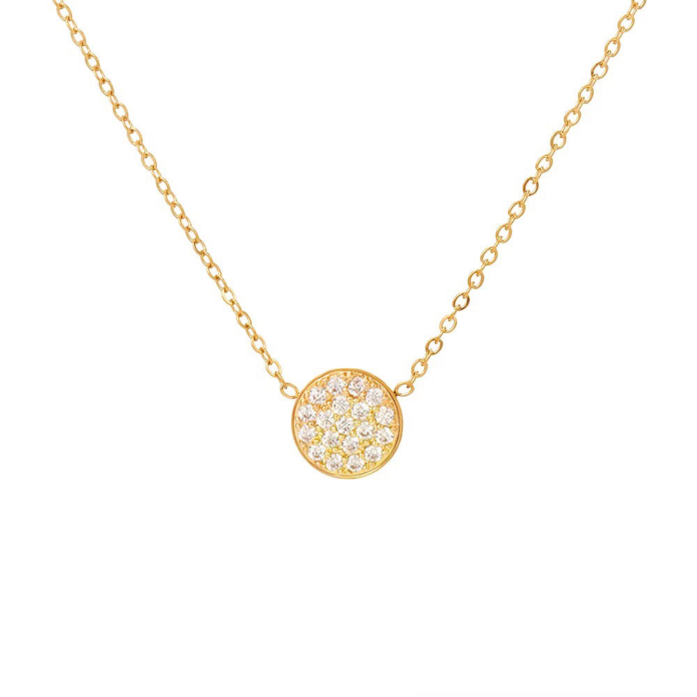 BowLift | Dainty Diamond Speckled Birthstone Circle Necklace