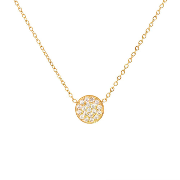 BowLift | Dainty Diamond Speckled Birthstone Circle Necklace