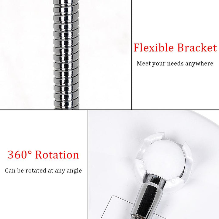 Makeup mirror with LED &amp; magnification - with suction cup and flexible arm | Bowlift