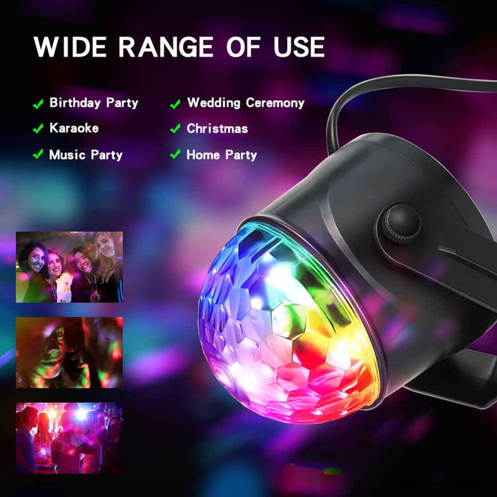 Rotating LED disco ball with remote control | Bowlift