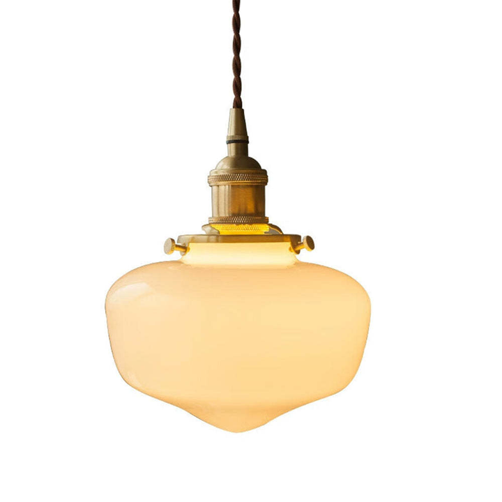 BowLift | Vintage Brass Lantern Glass Pendant Light