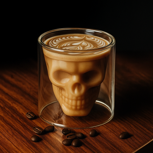 3D Skull Head DouBowlifte Drinking Glass | Bowlift