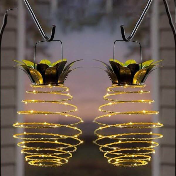 BowLift | Solar Pineapple Garden Lantern with Warm LED Light 28cm