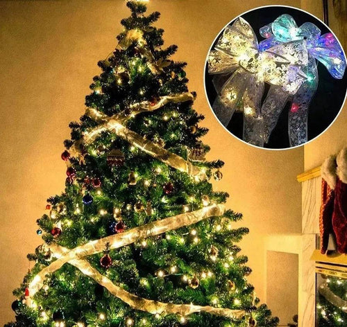BowLift | Fairy Lights String Christmas Ribbon Bow Tie