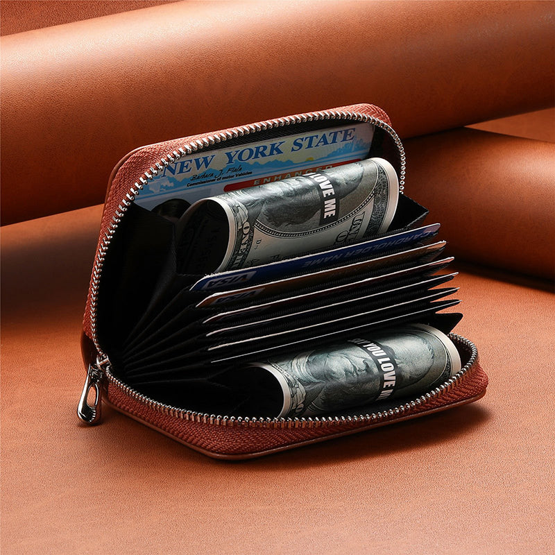 BowLift | Intelligent AirTag-Zip RFID Leather Wallet