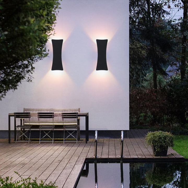 Modern Simple Rectangular Curved LED Outdoor Waterproof Wall Sconce Lamp | Bowlift