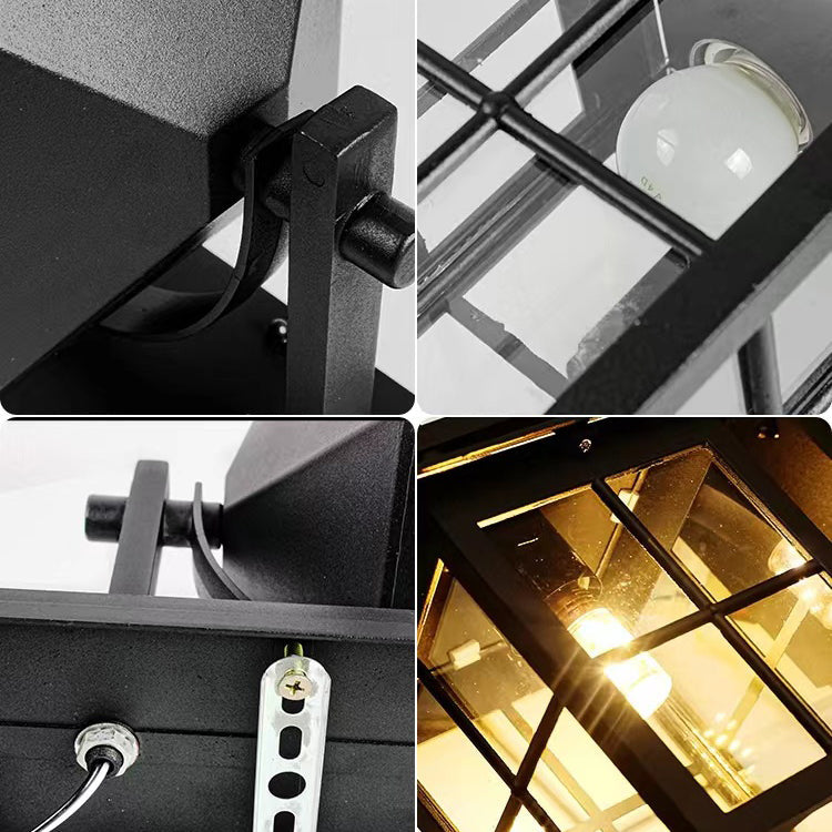 Modern Simplicity Waterproof Aluminum Square Glass Shade 1-Light Wall Sconce Lamp For Outdoor Patio | Bowlift