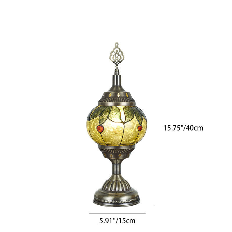 BowLift | Traditional Tiffany romantic oval iron enameled 1-light table lamp for the bedroom