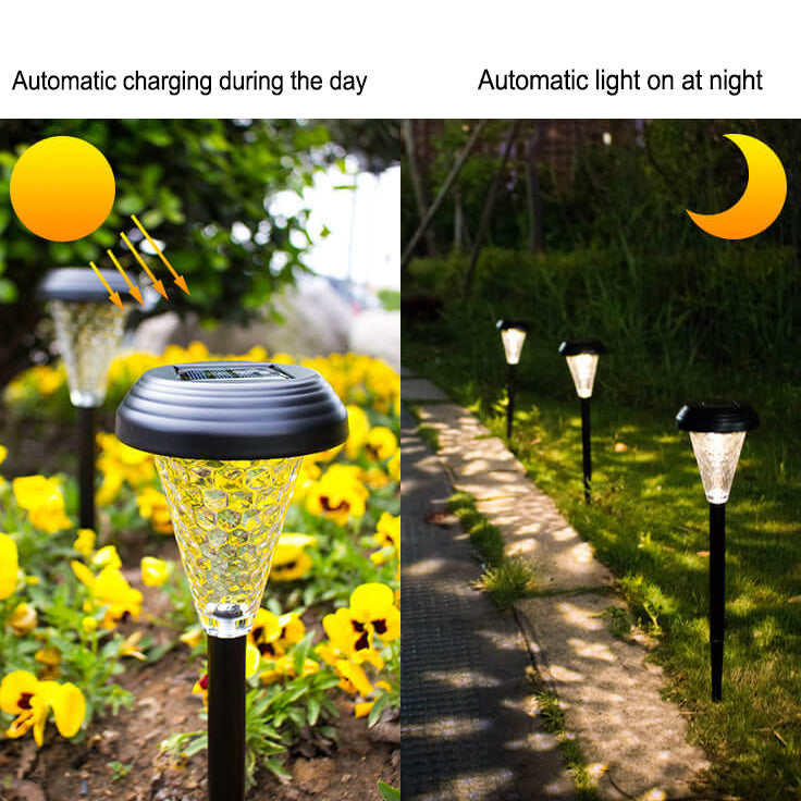 Modern Solar Glass Cone LED Outdoor Garden Ground Insert Landscape Light | Bowlift