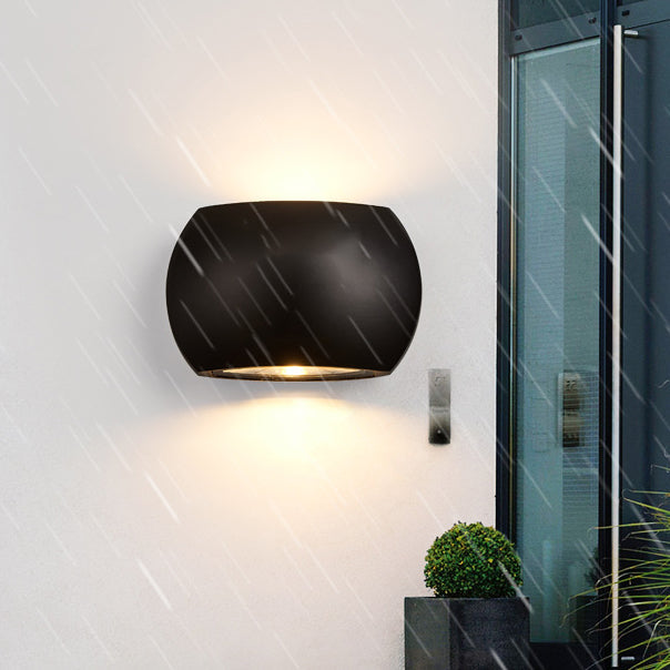 Contemporary Industrial Semicircle Aluminum LED Outdoor Wall Sconce Lamp For Garden | Bowlift