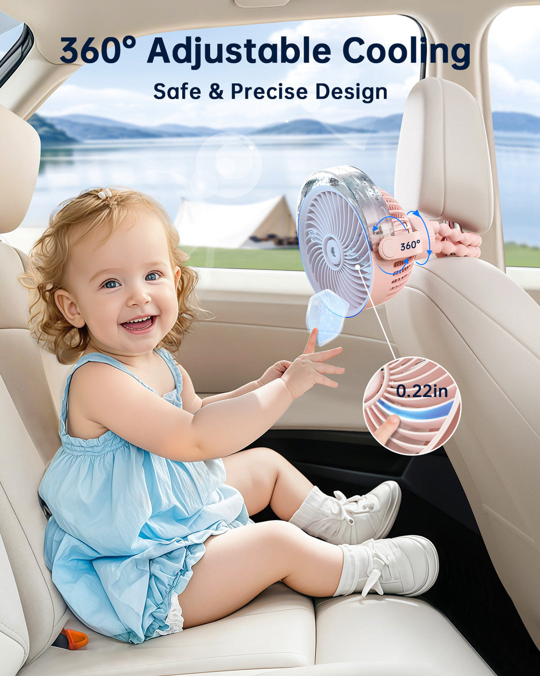 Misting Stroller Fan – Portable Baby Fan with Spray | Bowlift