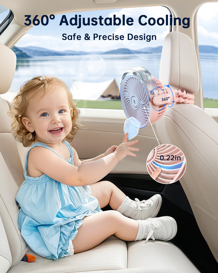 Misting Stroller Fan – Portable Baby Fan with Spray | Bowlift
