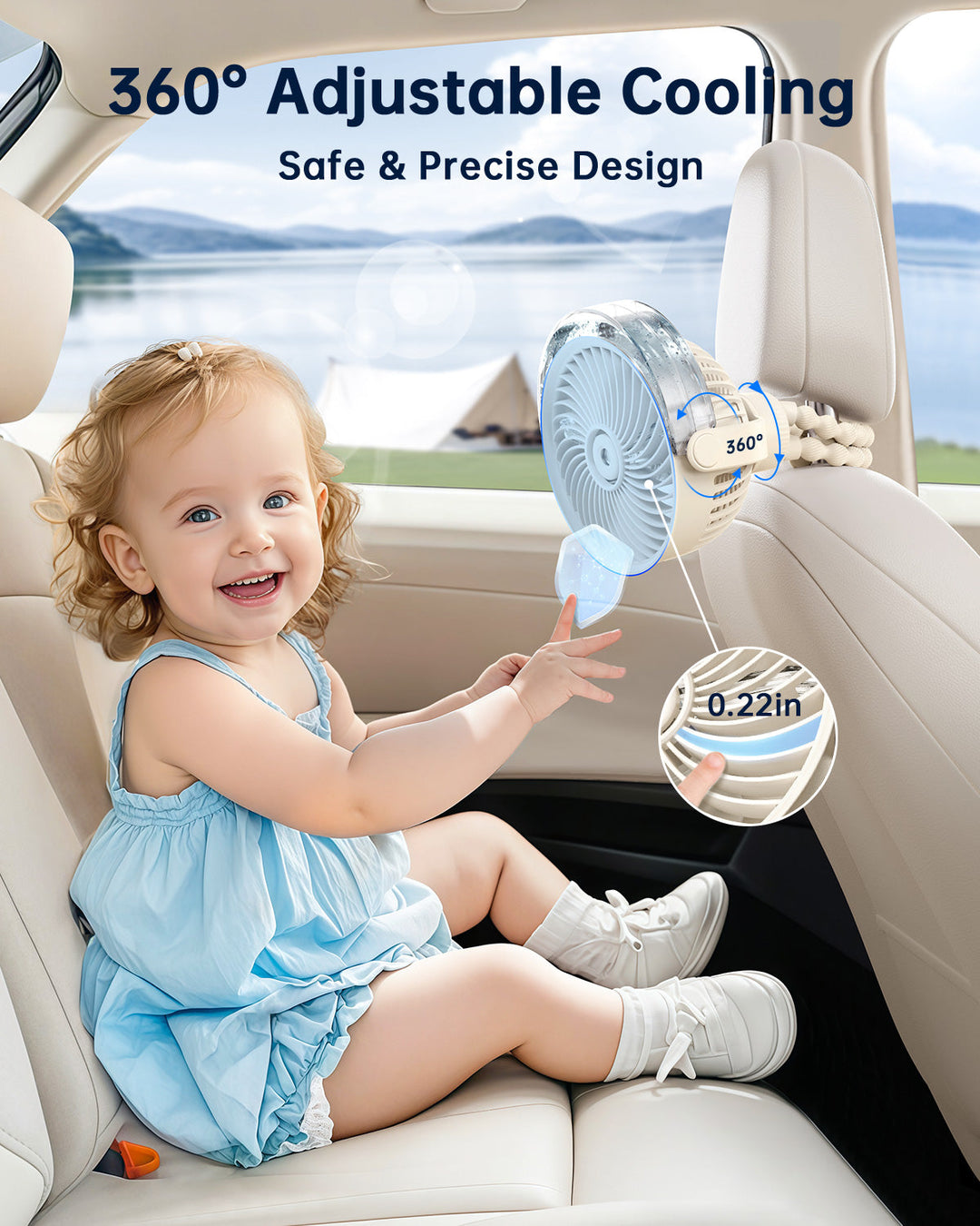 Misting Stroller Fan – Portable Baby Fan with Spray | Bowlift