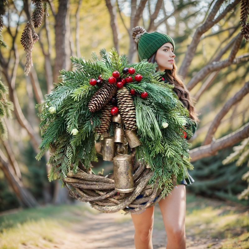 BowLift | Boho Christmas wreath with bells | Door & wall decoration | Handmade