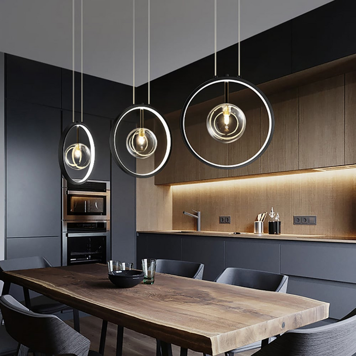 BowLift | Minimalist Glass Ball Pendant Light Black