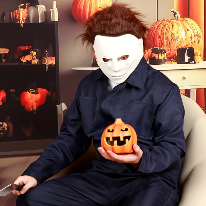 BowLift | Men’s Scary Halloween Costume Jumpsuit | Masked Long Sleeve