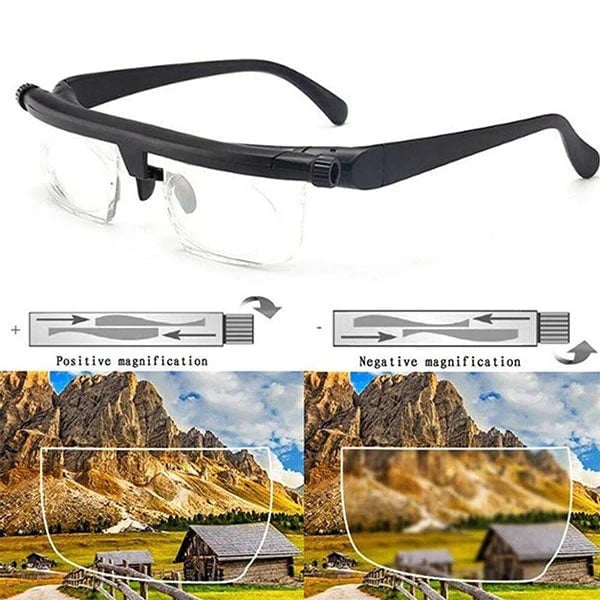 Adjustable focus glasses for near and distance vision Bowlift