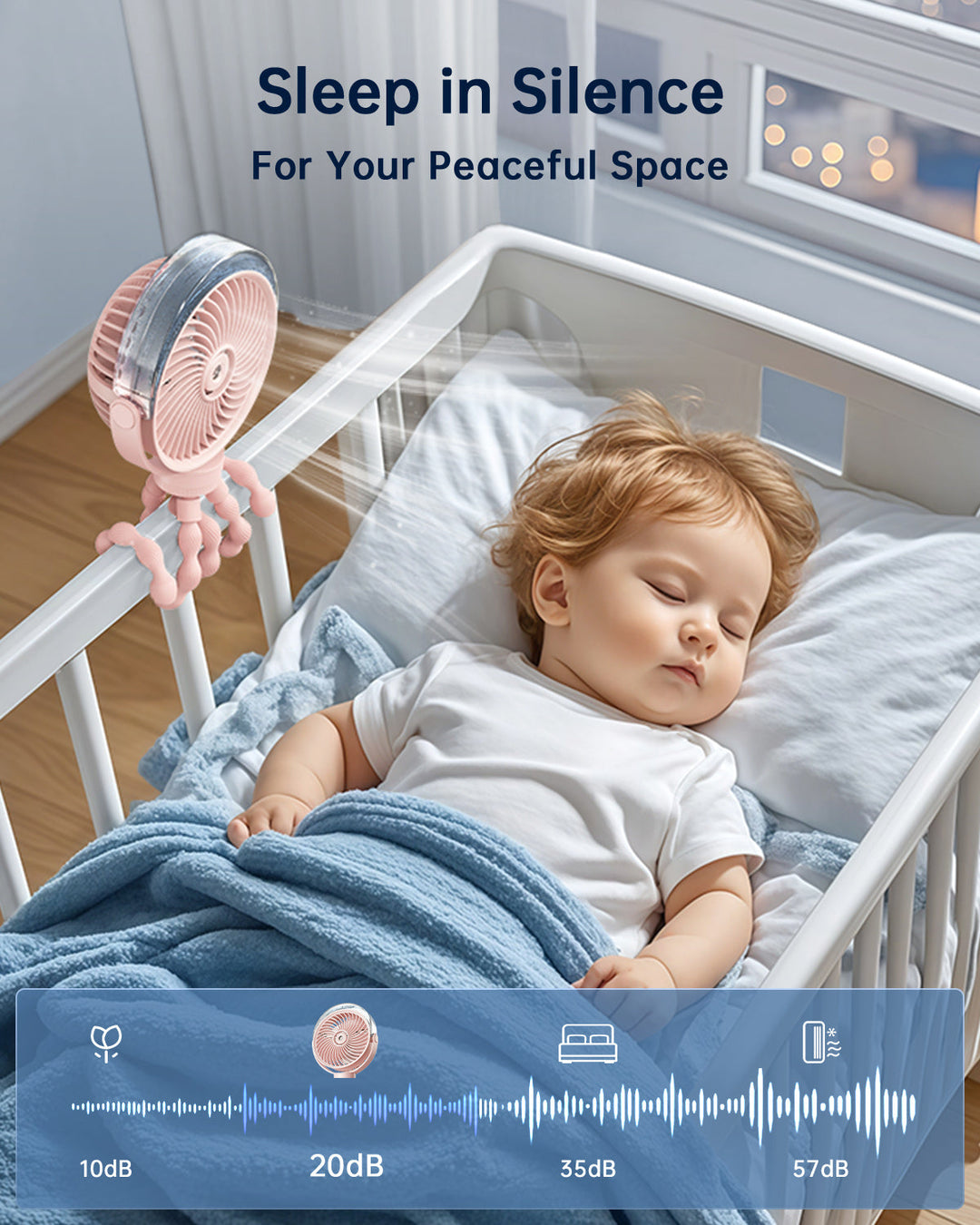 Misting Stroller Fan – Portable Baby Fan with Spray | Bowlift