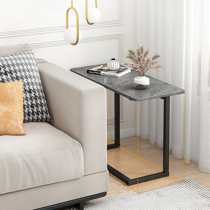 BowLift | ModernoCurve C-Side Table | MDF Tabletop | Modern Design | Space-saving | Perfect for Living Room & Bedroom