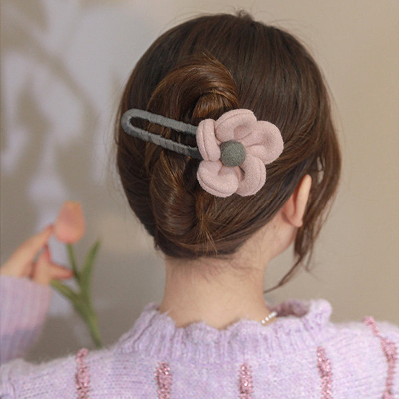 Elegant Plush Flower Hairpins Bowlift