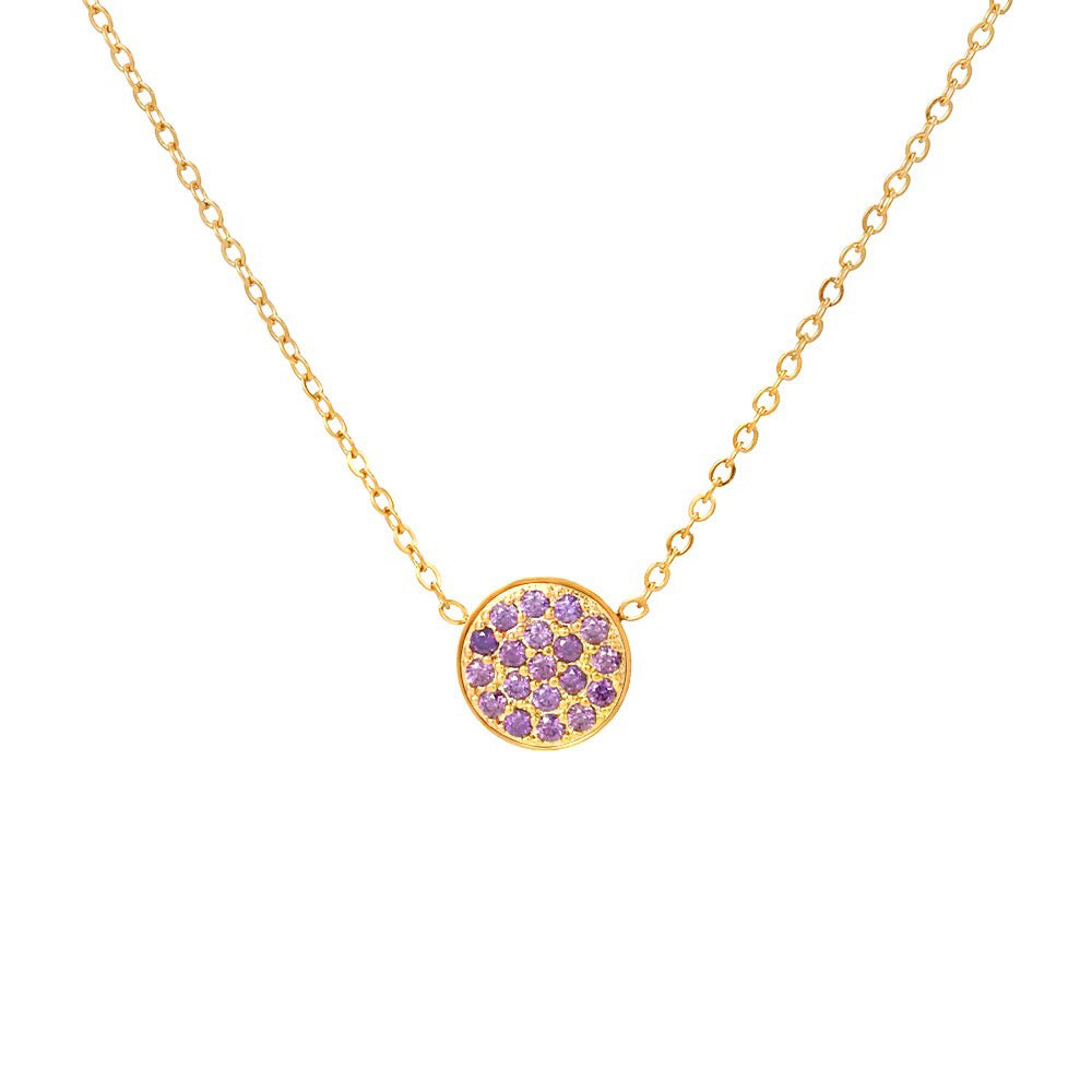 BowLift | Dainty Diamond Speckled Birthstone Circle Necklace