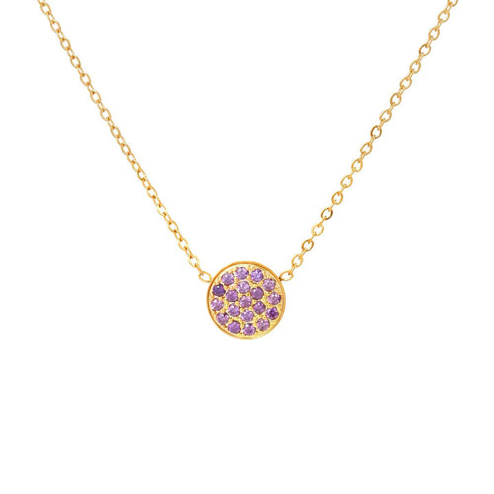 BowLift | Dainty Diamond Speckled Birthstone Circle Necklace