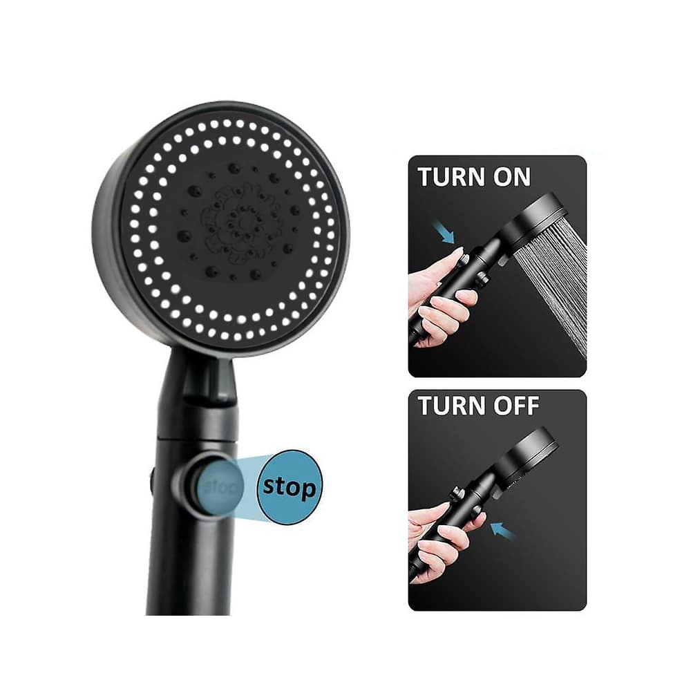 Shower head with 5 functions - black | Bowlift