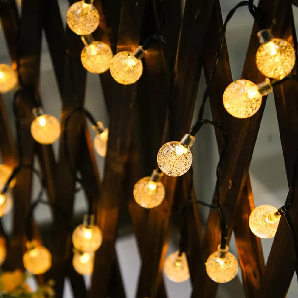 Solar string lights with ball lights - 5M-20 LED / 7M-50 LED / 12M-100 LED | Bowlift