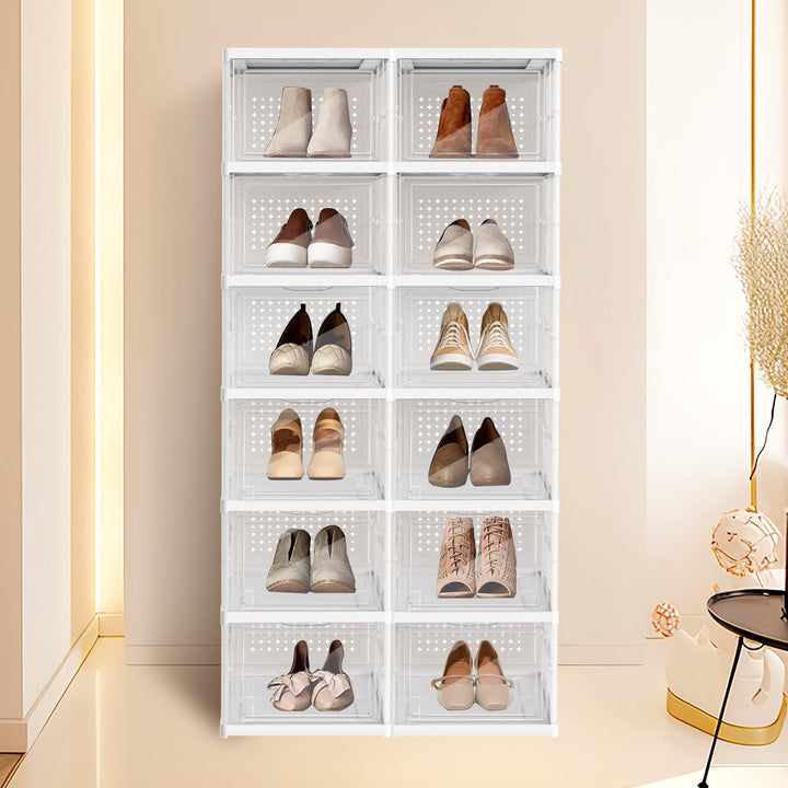 6 Layers Shoe Boxes Storage Box Stackable | Bowlift