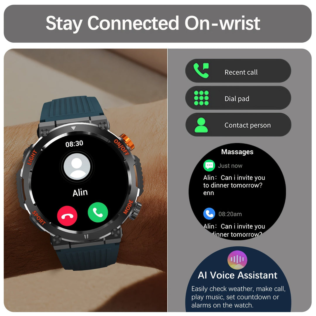 Jack - Waterproof Smartwatch with LED Flashlight and Sleep Monitor Bowlift