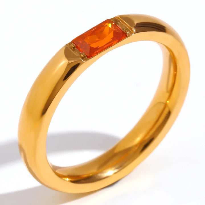 BowLift | 18k Baguette Cut Birthstone Ring