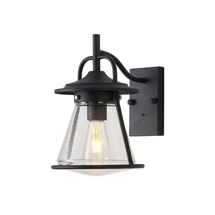 Waterproof Glass Cone Shade 1-Light Outdoor Wall Sconce Lamp | Bowlift