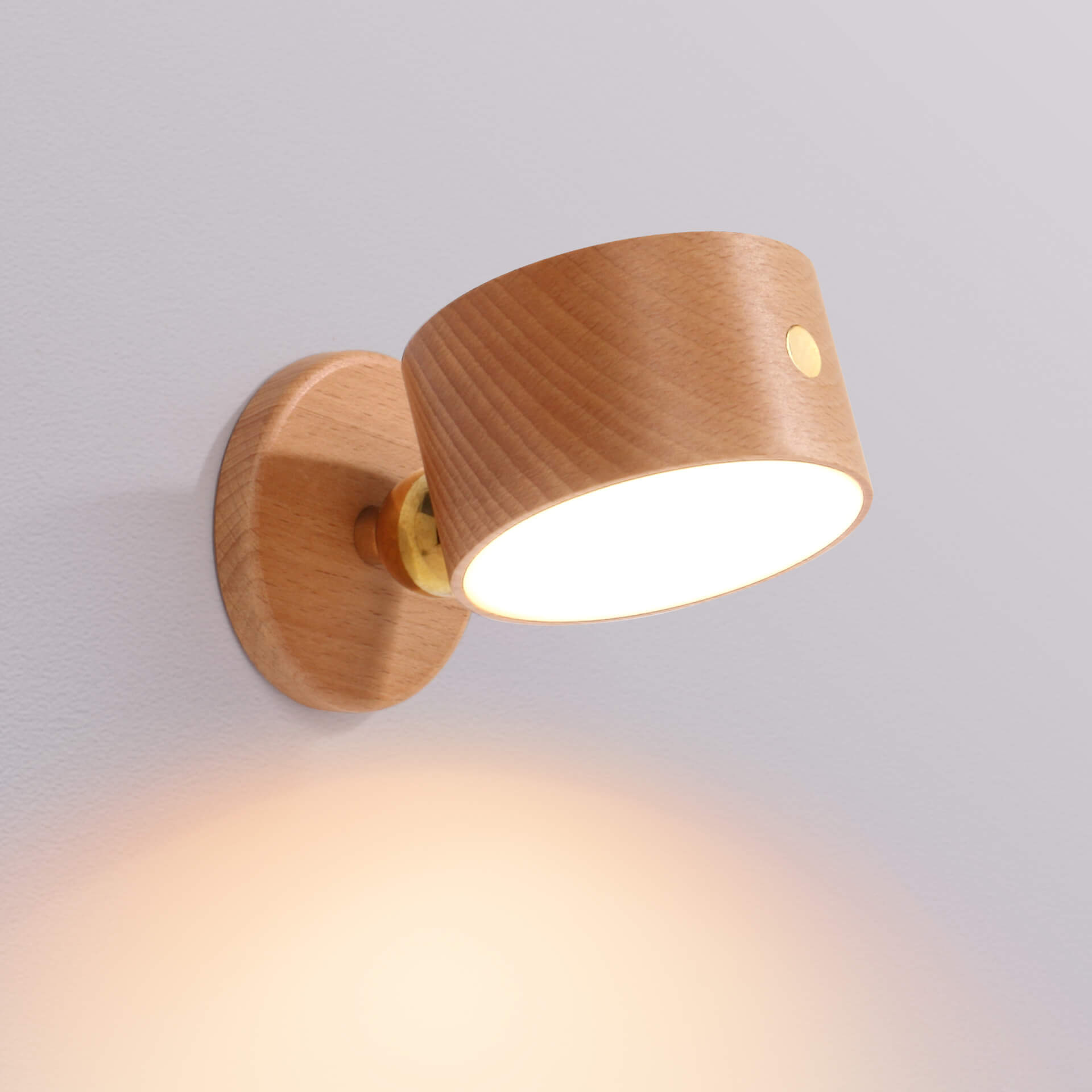 BowLift | Simple wood USB rechargeable touch magnet LED night light wall sconce lamp