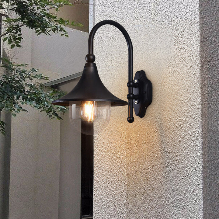 Retro Minimalist Trumpet Waterproof 1-Light Wall Sconce Lamp | Bowlift