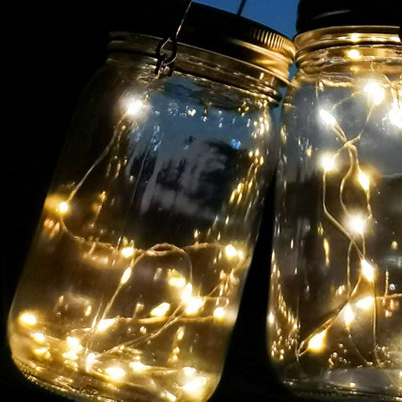 Modern Art Deco Waterproof Solar Glass Stainless Steel Copper Wire Star LED String Lights Outdoor Lighting For Garden | Bowlift